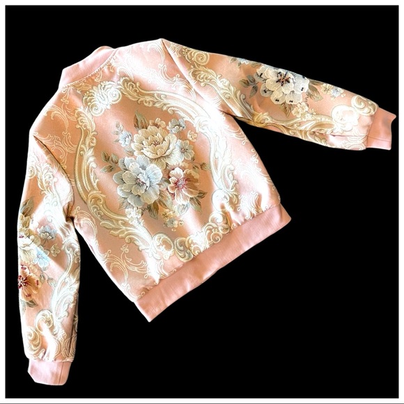 The Luyzah Gorgeous Romantic Embellished Rose Bomber Jacket - Picture 8 of 13